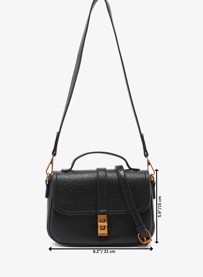Ella Black classic crossbody with gold detail for Women | Best Price UAE